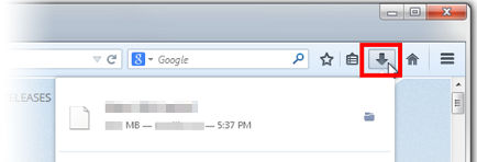 Panneau des téléchargements